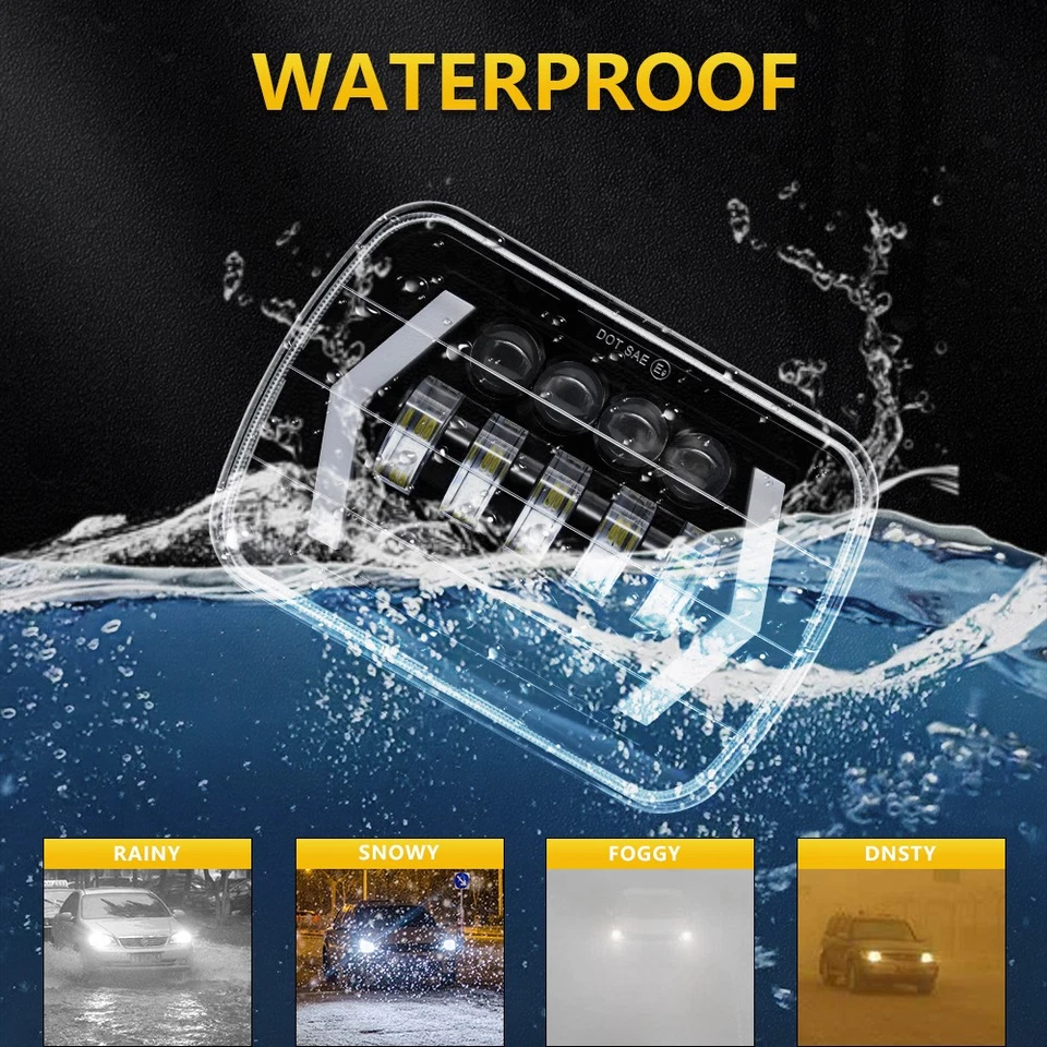 Faróis de LED feixe alto-baixo DRL para Isuzu Pickup 1984 1985 1986-1995 2 peças 7x6"" - Imagem 4 de 4