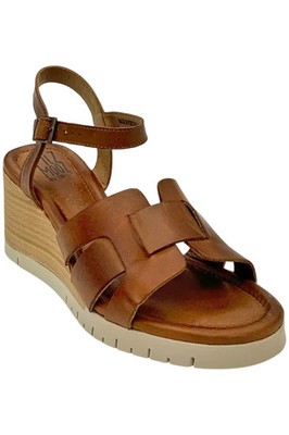 Miz Mooz Women's Leather Wedge Sandals Mackenzie Brandy | eBay