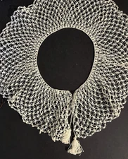 Lovely, Delicate Vintage/Antique Cotton  Drawn Lace Collar