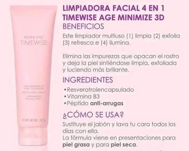 Mary Kay Timewise Age Minimize 3D Cleanser-Combination for Oily Skin - Image 2 of 2