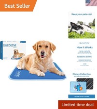 Large Self-Cooling Pet Pad - Blue Cooling Mat for Dogs 46-80 lbs, Non-Toxic Gel