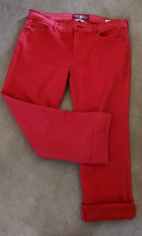 Lucky Brand Cropped Jeans Womens Size 12/31  Light Red Sweet N Crop Inseam 26"