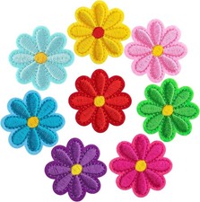 8 Pcs Flower Iron on Patches, Cute Daisy Flower Applique Patch  Sew On