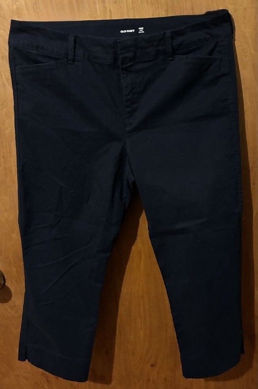 Old Navy Women’s Navy Mid-Rise Slim Skinny Crop Pants Stretch Pockets 8