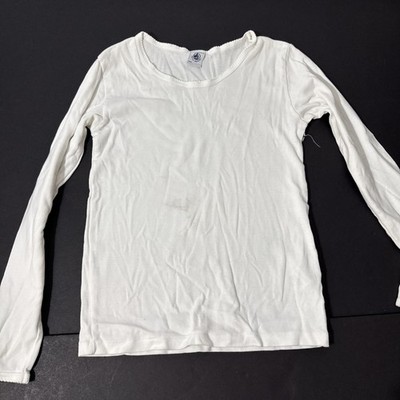 Petit Bateau 10ans 140cm White Long Sleeve Shirt Girls cotton undershirt