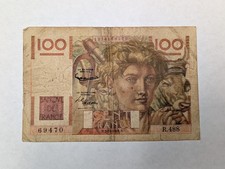 1952 FRANCE PAPER MONEY 100 FRANCS BANKNOTE 