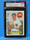 1969 Topps WHITE LETTERS Card #470, MEL STOTTLEMYRE, New York Yankees, KSA 5.5