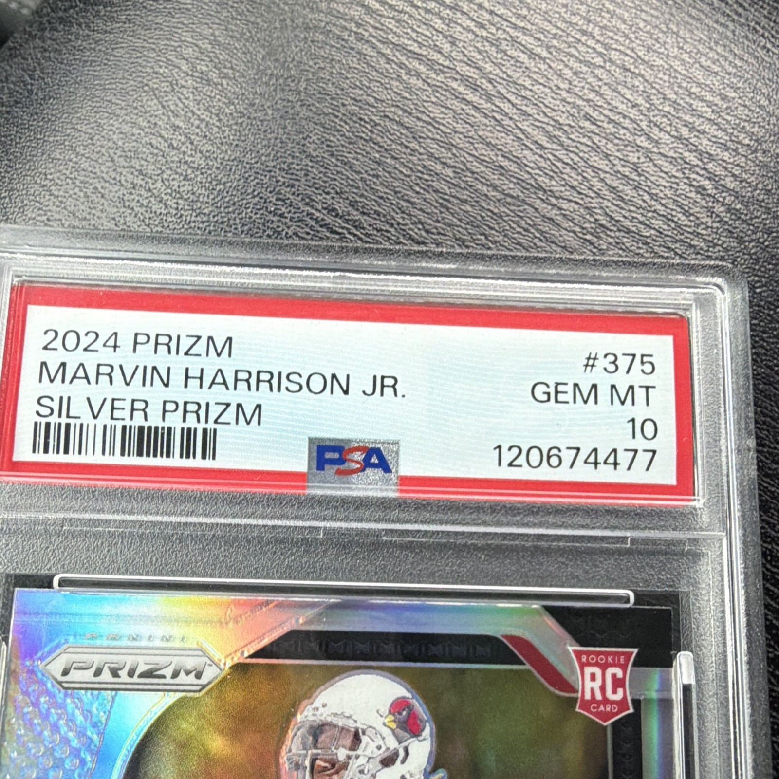 Panini 2024 Prizm Rookies Marvin Harrison Jr. #375 Silver Prizm RC PSA 10 view 2