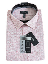 Alfani NEW AlfaTech Stretch Red Mens XL 17-17.5 36/37 Button Down Dress Shirt