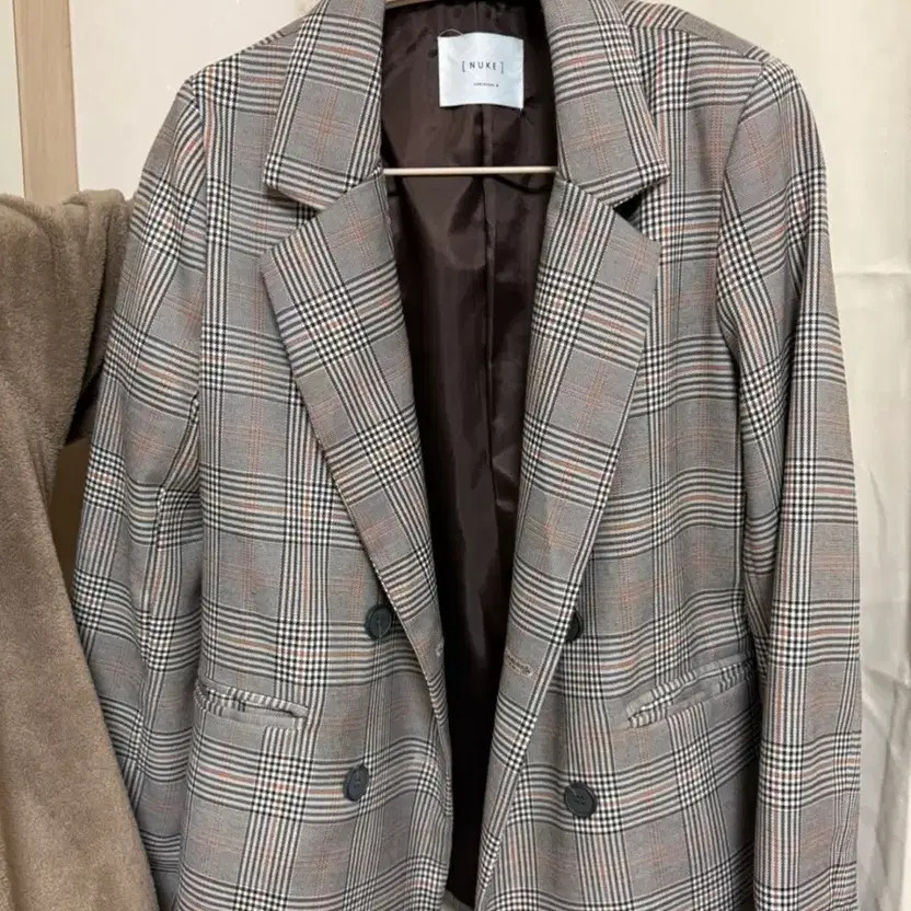 Checked Pattern Jacket with Slight Stains - Women… - image 2