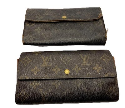 Bargain Louis Vuitton Set Of 2 Monogram Portefeuille Long Wallets Bifold Trifold