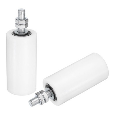 2Pcs Slide Gate Guide Roller, 4'' Nylon Sliding Gate Support Assembly, White
