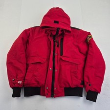 ZAVETTI CANADA Jacket Small Red Mens Hooded Full Zip Embroidered Logo Coat