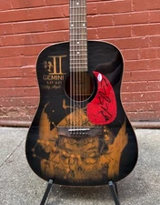 ELVIE SHANE Signed Kinglos Custom Artwork Acoustic Guitar Country PSA COA