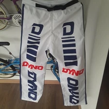 DYNO BIKE PANTS CLASSIC DESIGN BMX PANTS RACE BIKE FREESTYLE 80'S DESIGN RED ACC