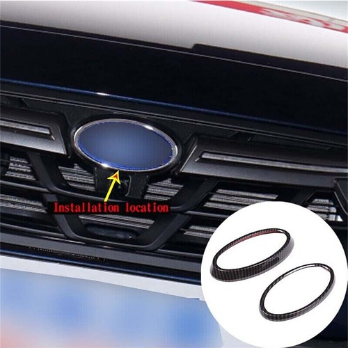 Carbon Fiber For 2022+ Subaru XV Front Rear Car Logo Emblem Badge Ring Cover ABS - Picture 2 of 7
