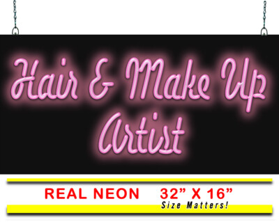 Hair & Make Up Artist Neon Sign | Jantec | 32'' x 16'' | Beautician Cosmetology