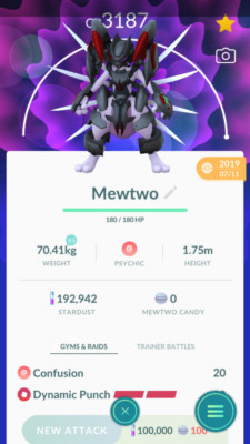 Pokémon Trade GO - Armored Mewtwo Level 40 Luck Trade (30days as needed)