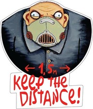 Keep The Distance 1.5M Evil Man In Mask Vasya Lozhkin Art Vinyl Sticker