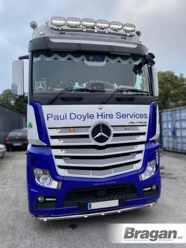 Roof Bar + Spots+LEDs+Clear Beacons To Fit Iveco Stralis Active Space Time BLACK - Picture 8 of 12