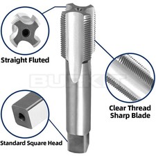 2 1/2"-12 UN Thread Tap Right Hand, HSS 2-1/2 x 12 UN Straight Fluted Tap