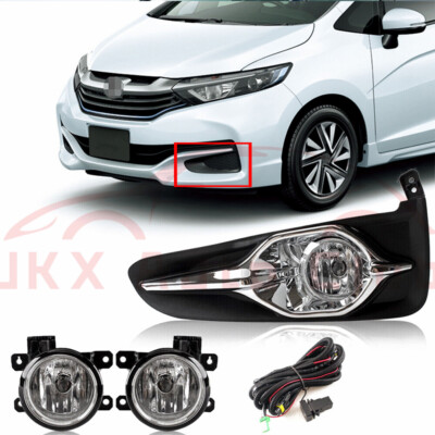 For Honda Fit Shuttle 2017-2019 x Front Bumper Fog Lights Lamp W/Bezel Cover Kit