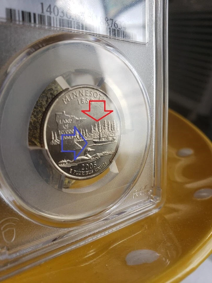 mint errors 2005 P MINNESOTA one extra stick & two fishes caught NO GLASS NEEDED - Image 2 of 3