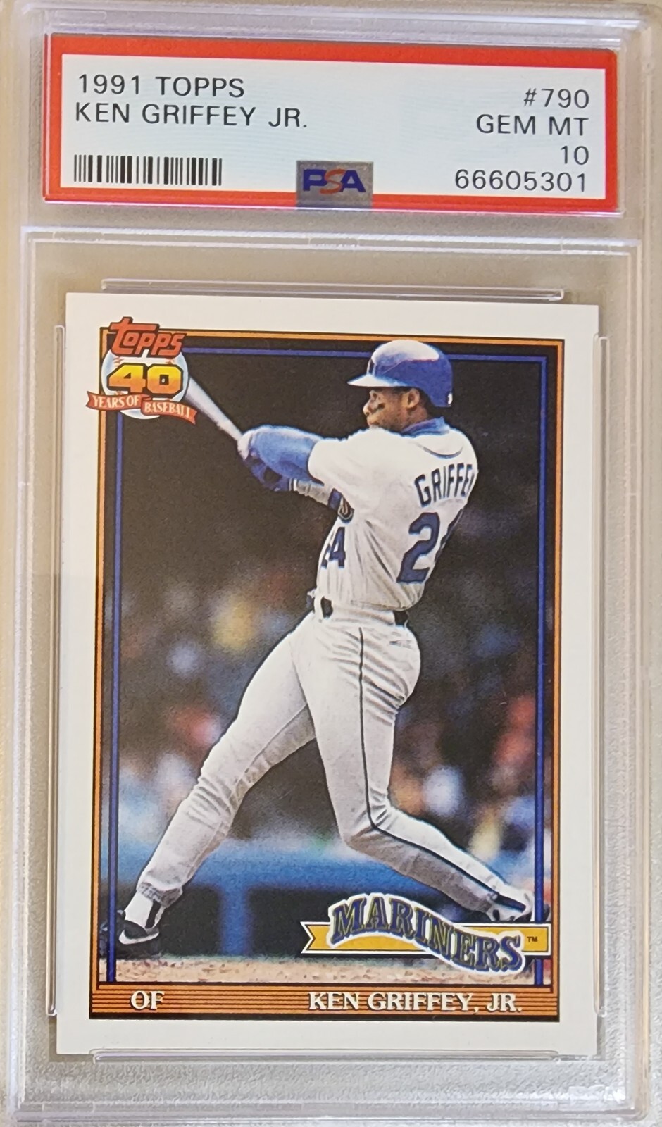 1991 Topps Baseball Ken Griffey Jr #790 Mariners PSA 10 GEM MINT HOF