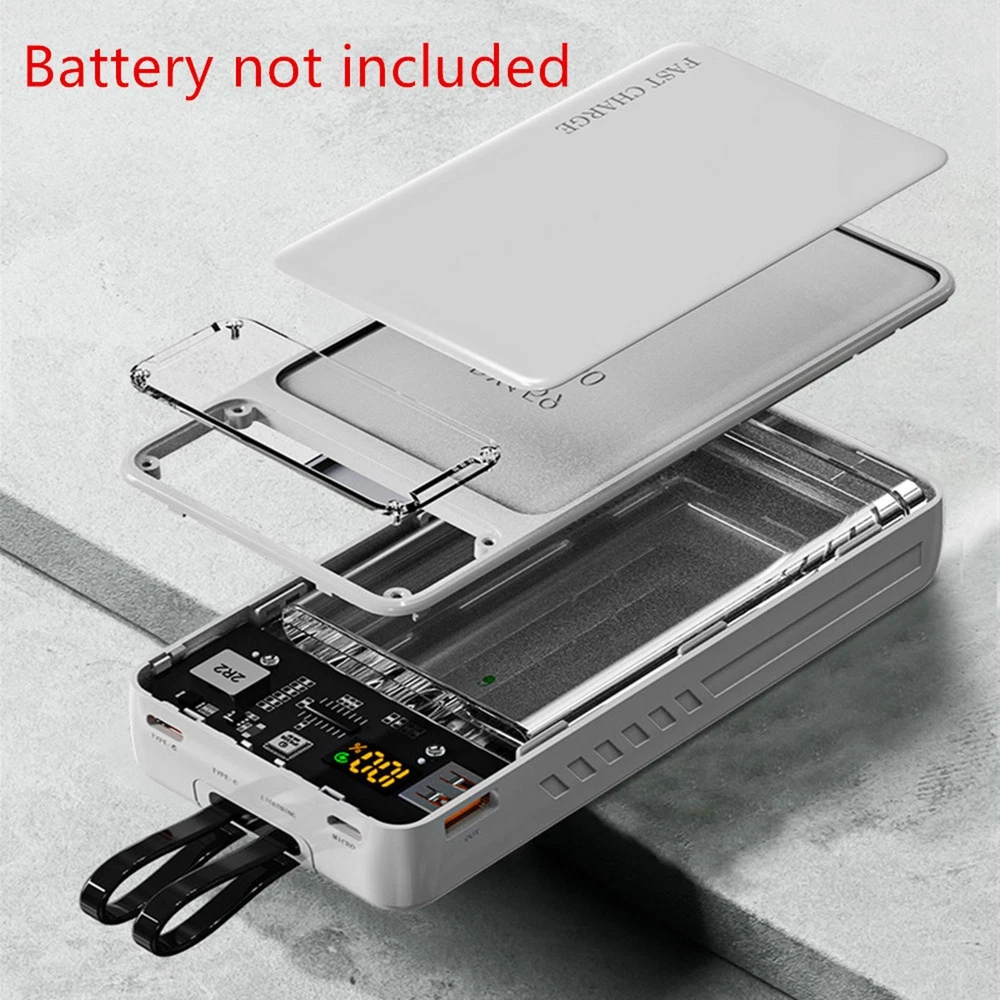 Power Bank Case Shell with LCD Display DIY Kit for 1260110 Battery Fast Charging