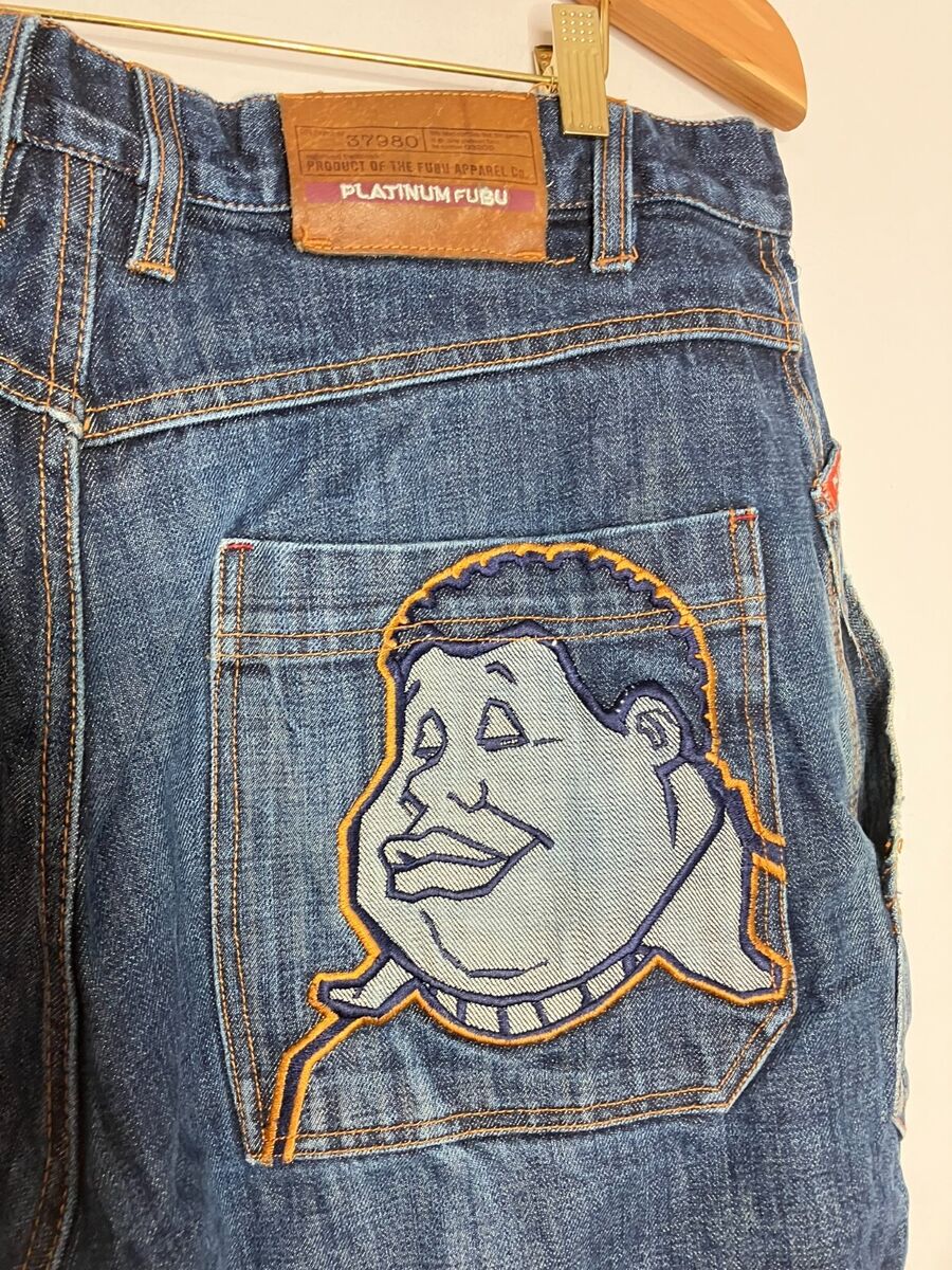 Vintage 90'S Y2K FUBU Platinum Fat Albert Embroidered Baggy Vintage 90'S Y2K FUBU Platinum Fat Albert Embroidered Baggy