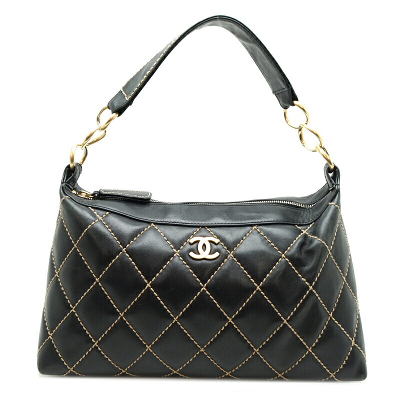Chanel Wild Stitch Handbag Shoulder Bag Calf Black Dh84898 Chanel Wild Stitch Handbag Shoulder Bag Calf Black Dh84898