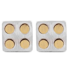 Lego Earrings - Silver/Gold Stud