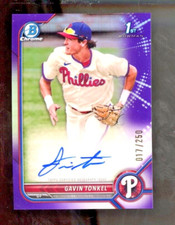 2022 Bowman Chrome Prospect Purple Refractor /250 Gavin Tonkel #CPA-GTL Auto