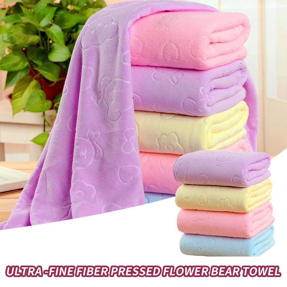 Bath Towel Bear Embossed Washcloths Children Adult Face Hand Big Soft Multicolo＋