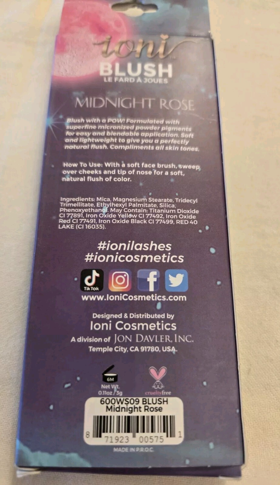 ioni Midnight Rose Blush Pigmented New Rare Hard To Find Cosmetic Ships Free