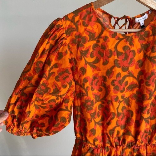 NWT Rhode Molly Orange Mini Dress in One Love Sz Medium - Picture 5 of 15