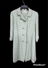Vintage Dress Set Vogue Couture Pattern Green Over Coat Jacket Sheath Handmade