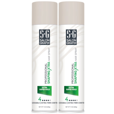 2 Pk Salon Grafix Professional Shaping Xtra Hair Spray Extra Super Hold 10Oz Ea