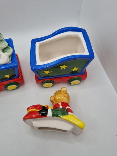 Christmas Train By Premier Decoration Ceramic Pots With Lids Table New Gift - Picture 9 of 14
