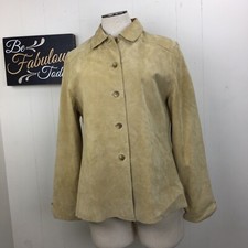 Vintage 90s Valerie Stevens Tan Leather Coat PL