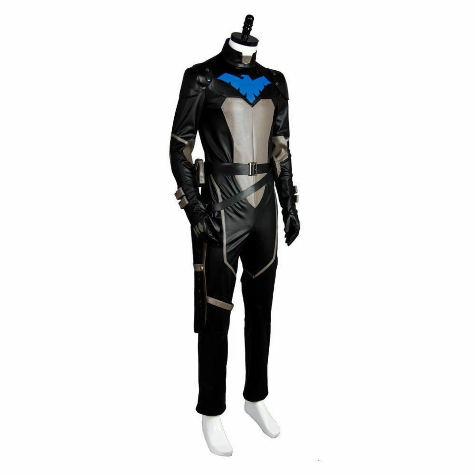 Young Justice S2 Nightwing Disfraz Mono Traje Conjunto Máscara Conjunto Foto 4 de 4