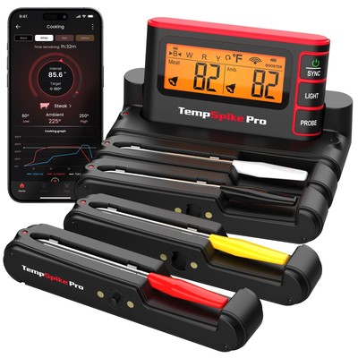 Wireless Meat Thermometer Bluetooth,WiFi Unlimited Range,Detachable Thiner Me...