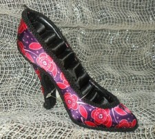 BLACK PINK Floral HIGH HEEL SHOE Jewelry 8 RING HOLDER Organizer Bedroom Dresser