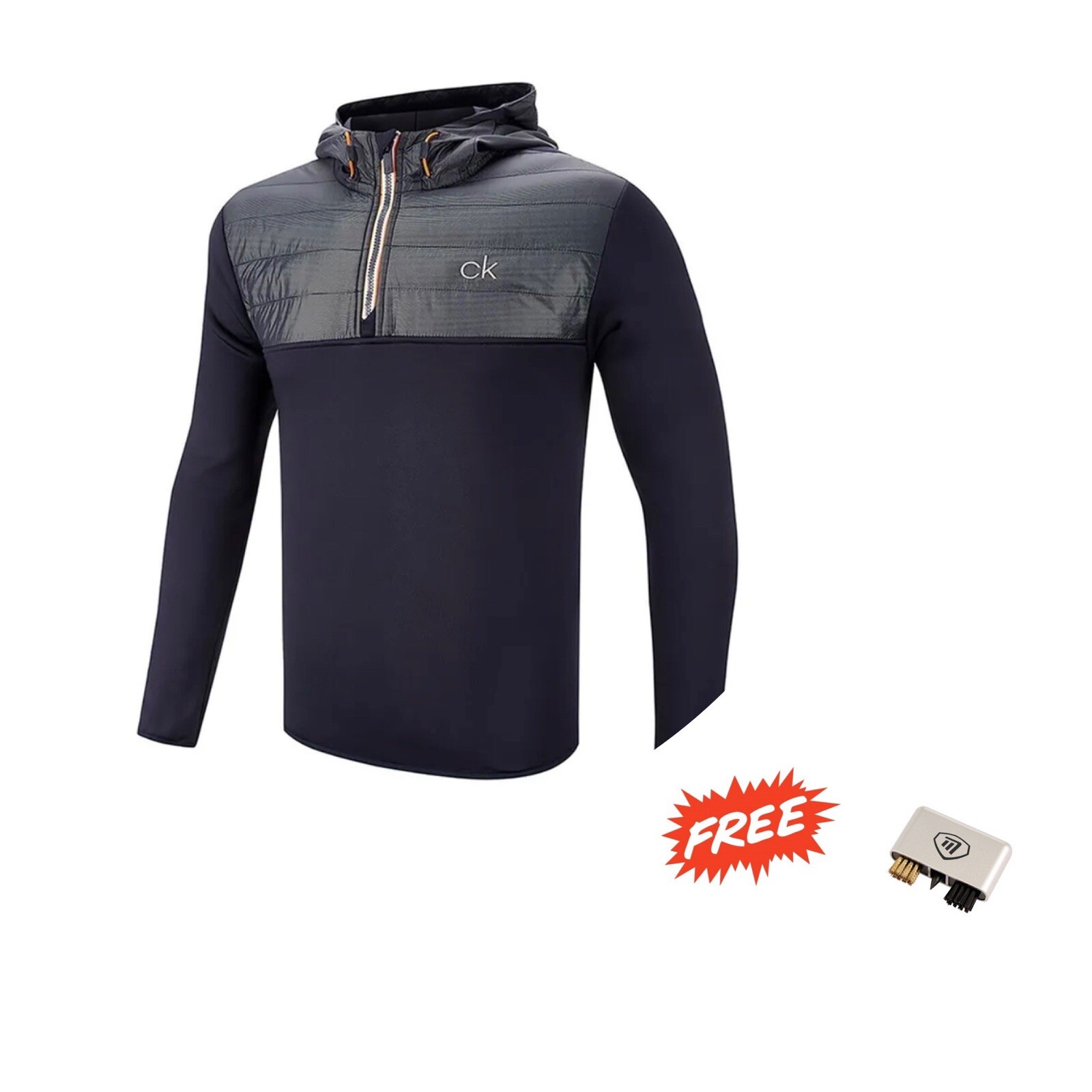 calvin klein quilted thermal 1 4 zip jacket