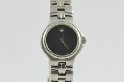 MOVADO DAMEN UHR 25MM STAHL VERGOLDET MUSEUM WATCH RAR STAHL ARMBANDUHR QUARZ
