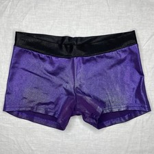 PURPLE Foil Adult Size 6 Gymnastics Leotard Cheer SHORTS