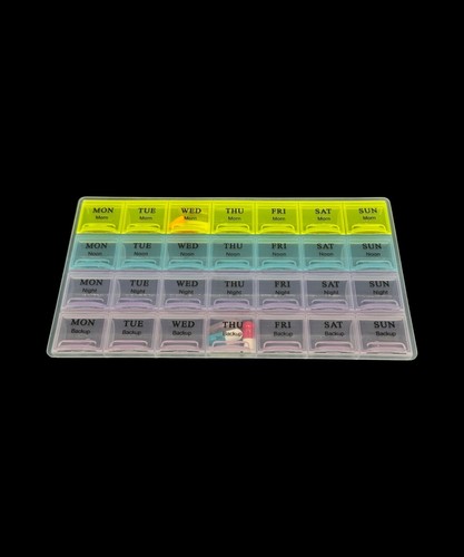 Pill Box AM/ PM 7 Day Weekly Tablet Holder 28 Day Medicine Storage Holder - Picture 16 of 30