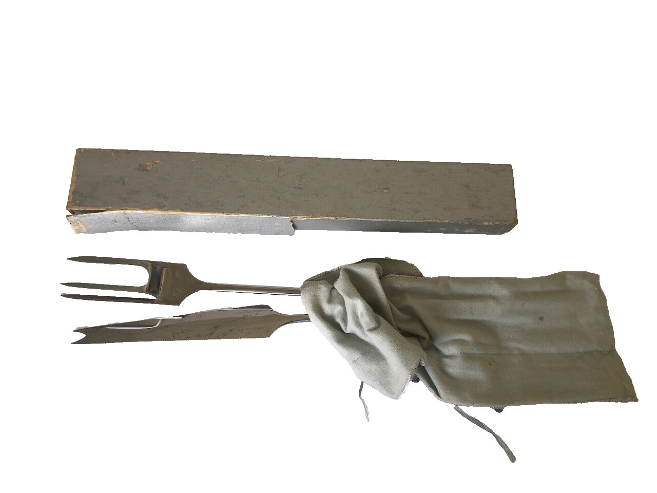 Capri Stainless Steel 2 Piece Set Carving Knife Serving Fork Pouch Made in Italy