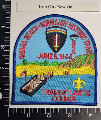 OMAHA BEACH - NORMANDY HISTORIC TRAIL TRANSATLANTIC COUNCIL HIGH QUALITY PATCH 