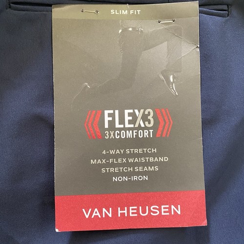 NWT Van Heusen FLEX3 Comfort Slim Fit Stretch Flex Waistband Pant Men’s 38 x 36 - Picture 5 of 13
